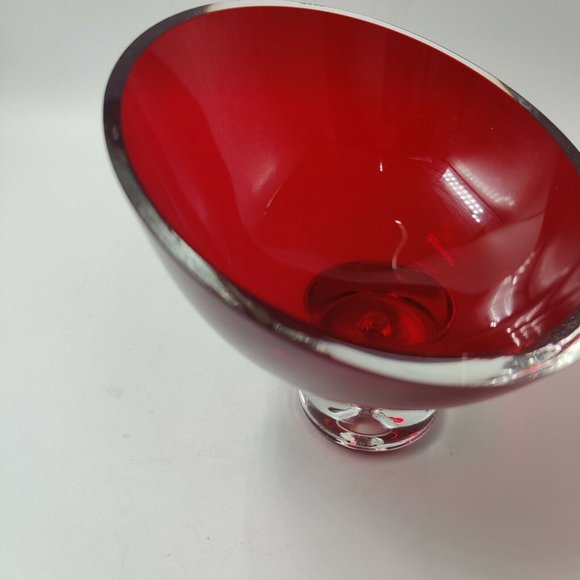 Bombay Accents Vintage Bombay Crystal Ruby Red Clear Bubble